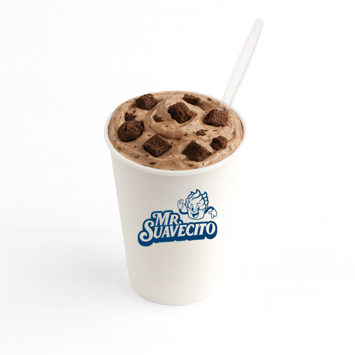 Mr. Suave Chocobrownie — helado suave con brownie en vaso Mr. Suavecito CDMX